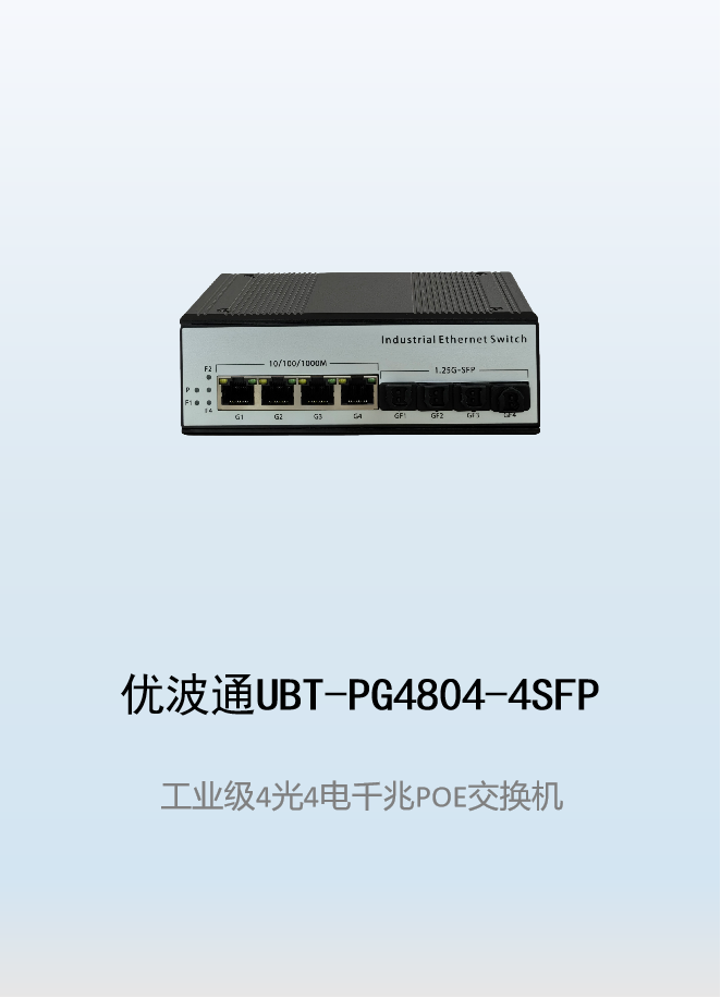 优波通UBT-PG4804-4SFP  4光4电工业级POE环网交换机