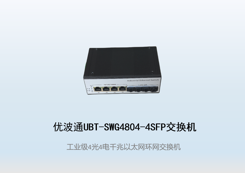 优波通UBT-SWG4804-4SFP  4光4电工业级以太网环网交换机